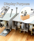 H529 Sliding RV Door Hardware Kit With Sliding Door Hanger Pocket Door Rollers And Connection Plate displayed on wood surface