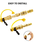 Easy Hookup RV Propane Quick Connect Adapter Kit With Shutoff Valve And Full Flow Plug One Quarter Inch NPT Male To Female Coupler