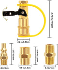 Easy Hookup RV Propane Quick Connect Adapter Kit With Shutoff Valve And Full Flow Plug One Quarter Inch NPT Male To One Quarter Inch NPT Female Brass Pipe Coupler NPT Hex Nipple Ideal For RV Trailer Camper And BBQ Gas Hose components shown