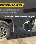 3 In 1 RV Leveling Blocks Set For Camper And Trailer Stackable Jack Blocks interlocked under vehicle wheel on sand