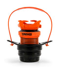 3 In 1 RV Sewer Hose Adapter And Drain Seal With RhinoExtreme Hose And Handle in black and orange, suitable for 3, 3.5, or 4 inch inlets.