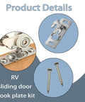 H529 Sliding RV Door Hardware Kit with Sliding Door Hanger, Pocket Door Rollers, and Connection Plate, 2 Sets.
