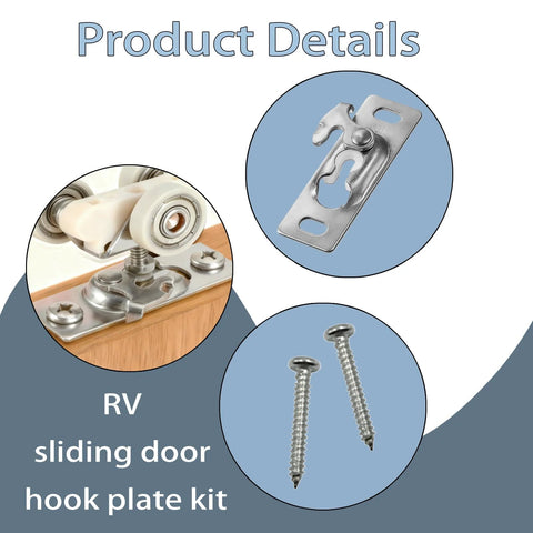 H529 Sliding RV Door Hardware Kit with Sliding Door Hanger, Pocket Door Rollers, and Connection Plate, 2 Sets.