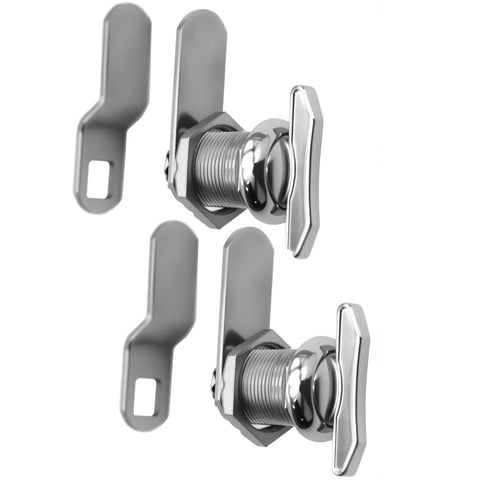Five Eighths Inch Thumb Operated Offset Cam Lock for RV Compartments and Camper Storage Doors Non Locking Thumb Turn Durable Zinc Alloy Die Cast Housing Two Pack