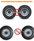 Diagram showing tire distance requirements for Camper Wheel Chock Heavy Duty Rotatable X Shaped Stabilizer For RV Trailer
