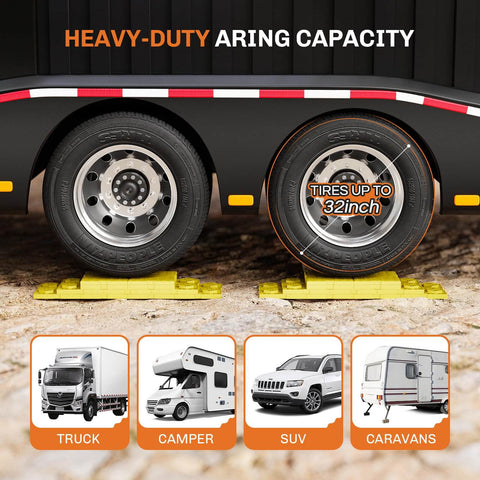 Interlocking RV Leveling Blocks 12 Pack For Single And Dual Wheels Heavy Duty Camper Levelers under vehicle tires