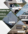 Image showing RV, trail car, off-road vehicle, and camping car, demonstrating RV Level Bubble 2 Pack For RV And Trailer Leveling across scenarios.