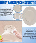 5-Pack 6.5 Inch RV Ceiling Vent Covers For Inside Camper With Rotatable Slats And Directional Airflow Replacement For RV AC Vents Fits 4 5 8 Inch Ducts Ships White Or Light Beige shown installed and cleaned