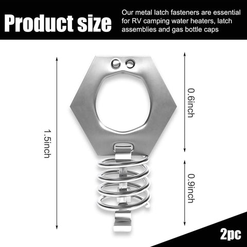 RV Water Heater Twist Cam Lock With Hook Fastener Parts For 1.5 Inch Valves, Durable Metal Camper Door Latch Assembly