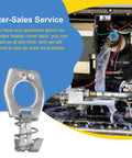 2Pcs RV Water Heater Door Latch Stainless Steel Cam Lock Replacement installed on RV water heater door, visible in use.