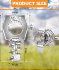 Effortless, durable RV water heater door latch kit, alloy steel, spring design, dimensions highlighted, for campers and travel trailers
