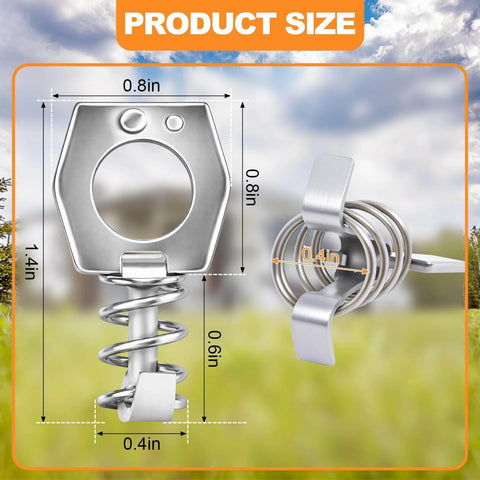 Effortless, durable RV water heater door latch kit, alloy steel, spring design, dimensions highlighted, for campers and travel trailers