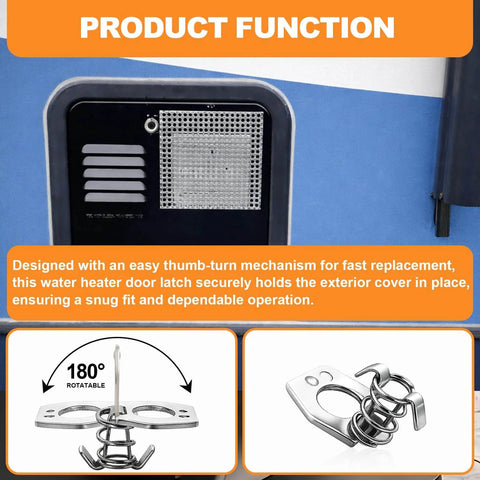 Effortless, durable RV water heater door latch kit delivers secure twist cam locking for campers and travel trailers
