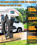 Camper Wheel Chock Stabilizers, 2 Sets For RV And Travel Trailer, Heavy Duty X Shaped Anti Move Tire Chocks, Includes Tools