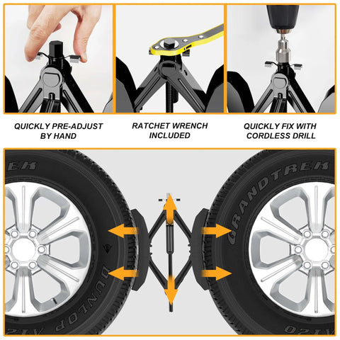 Camper Wheel Chock Stabilizer Set Upgraded Heavy Duty X Shaped RV Stabilizers for Travel Trailers Anti Move Anti Rust Coating
