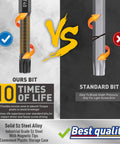Comparison of Torx Bit Set For Security And Tamper Resistant Fasteners 24 Piece S2 Steel Driver Bits with standard bits, highlighting durability and quality.