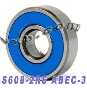 S608-2RS Sealed Stainless Steel Bearing 8x22x7 Miniature - VXB Ball Bearings