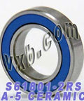 S61801-2RS Ceramic Bearing ABEC-5 Stainless Steel Sealed 12x21x5 Bearings - VXB Ball Bearings
