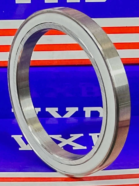 S61810-2TS Stainless Steel Sealed Dry Bearing 50x65x7mm side view showcasing the stainless steel exterior.