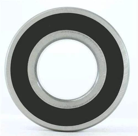 Front view of S6203-2RS Stainless Steel Hybrid Bearing 17x40x12mm with rubber seals protecting the ceramic balls.