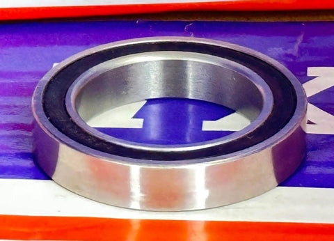 S6805-2RS Ceramic Ball Bearing 25x37x7mm - Sealed view from the side highlighting the stainless steel and black rubber seals.