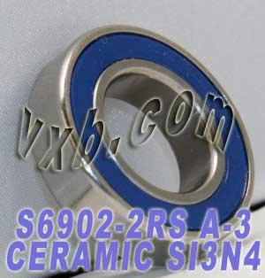 S6902-2RS Ceramic Bearing ABEC-3 Si3N4 Sealed 15x28x7 Bearings - VXB Ball Bearings