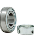 SA206-20 Insert Bearing with one and one quarter inch bore, spherical OD, eccentric locking collar, and lubrication hole