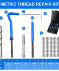 30 Piece SAE Thread Repair Insert Kit For Damaged Threads 1/4-20 Inch Helicoil Set with drill bits, taps, and tools shown with case