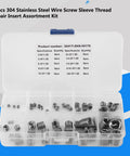 Premium SAE Thread Repair Kit With 60 Pcs 304 Stainless Steel Wire Sleeve Inserts for Three Eighths Inch Coarse Threads in case