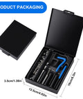 30 Piece SAE Thread Repair Insert Kit For Damaged Threads 1/4-20 Inch Helicoil Set, packaging with tools in black case.