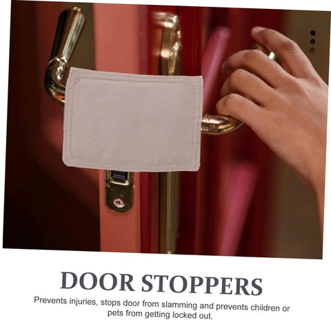 Three Piece Safety Door Stopper Set With Elastic Straps Cushions Doors, Prevents Slamming, Protects Little Fingers installed