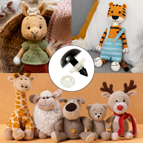 Handmade crochet toys with Safety Eyes Kit 8 Sizes 6 To 18mm With Washers For Amigurumi And DIY Crafts