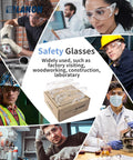 Collage of professionals using Three Pack Over Eyeglasses Safety Goggles ANSI Z87.1 Anti Fog Scratch UV Wrap in various work settings
