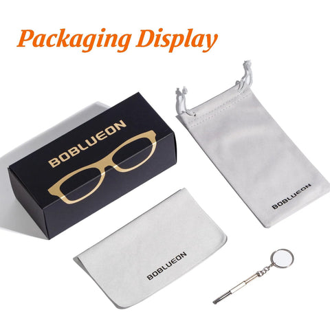 Unisex Anti Fog Safety Glasses With Blue Light Blocking Eye Protection Pack Of 2 packaging, includes box, pouch, and cleaning cloth.