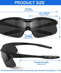 6 Pack Tinted Safety Glasses ANSI Z87.1 UV Block Eye Protection for Men and Women, size dimensions displayed.