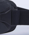 Close-up of GoggleGear 3000 Series Z87.1 Anti Fog Anti Scratch Safety Goggles TPV Shroud strap and side view of black shroud