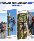 Full Body Safety Harness With Shock Absorbing Lanyard For Fall Protection OSHA And ANSI Compliant Unisex Gear in various work scenarios
