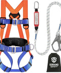 Full Body Safety Harness With Shock Absorbing Lanyard For Fall Protection OSHA And ANSI Compliant Unisex Gear