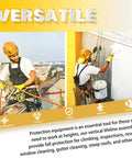 Fall Protection Safety Rope Kit 50 Ft Heavy Duty Vertical Roofing Rope With Alloy Steel Grab Hooks in use by workers on rooftops