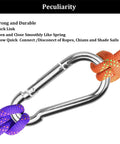 Pack Of 50 Two Inch Safety Spring Snap Hooks Carabiner Clips M5 3/16 Inch Quick Link the carabiner clipping two ropes