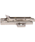 Side view of a 10 Pack Salice Screw On Domi Mounting Plate 2mm frameless cabinet hinge base, zinc die-cast.
