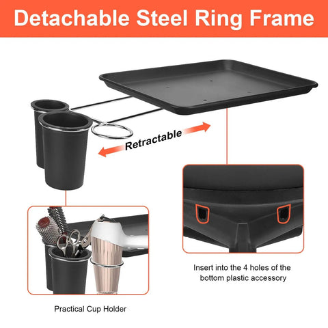 On Wheels Salon Tray Cart With Adjustable Height And Storage Platform Aluminum And Iron Rolling Tray