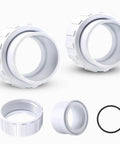Salt Cell 2 Inch Union Replacement Kit For Chlorine Generators Durable PVC GLX Cell Union Connector For Pool Pump And Spa Lines Includes Unions Nuts And O Rings 2 Pack Fits Hayward And Goldline Systems