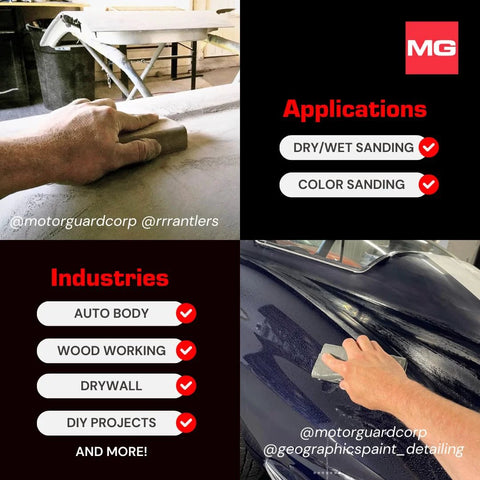 Using Soft Block Flexible Sanding Block SB1 For Precision Finishing And Smoothing in woodworking and auto body detailing.