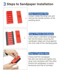 3 steps to install sandpaper on hand sanding blocks set for auto body and woodworking 25 pcs grit 120 to 3000