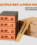 Four Pcs Aluminum Oxide Sanding Blocks Grit 60 80 120 220 for Wood Metal Drywall with emery boards