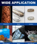Collage showing wide application for 1 Inch Wet And Dry Sanding Discs And Drums Kit For Rotary Tool 60 To 10000 Grit on various materials.
