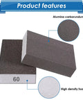 Close-up of 60 grit sanding sponge from Six Piece Sanding Sponge Set Washable Reusable 60 80 120 220 Grits for Wood, featuring alumina carborundum and high-density foam.