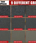 24 Pack Detail Sanding Sponge Set 3 Inch Pads Grit 180-3000 For Edges And Curves, showing all grit types available