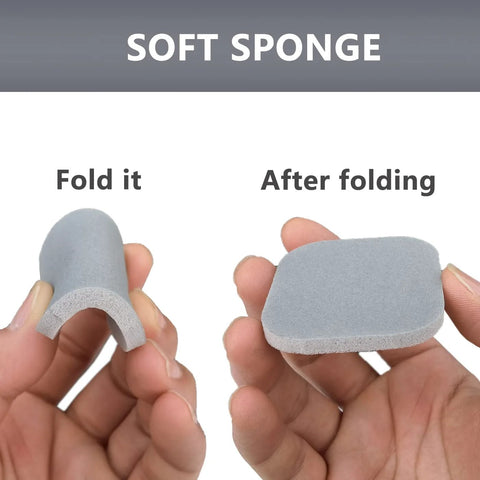 27 Pcs Sanding Sponges 2x2 Pads With 9 Grits 320 To 3500 For Craft Polishing, showing soft sponge folded and unfolded view.